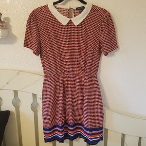 Houndstooth striped dress